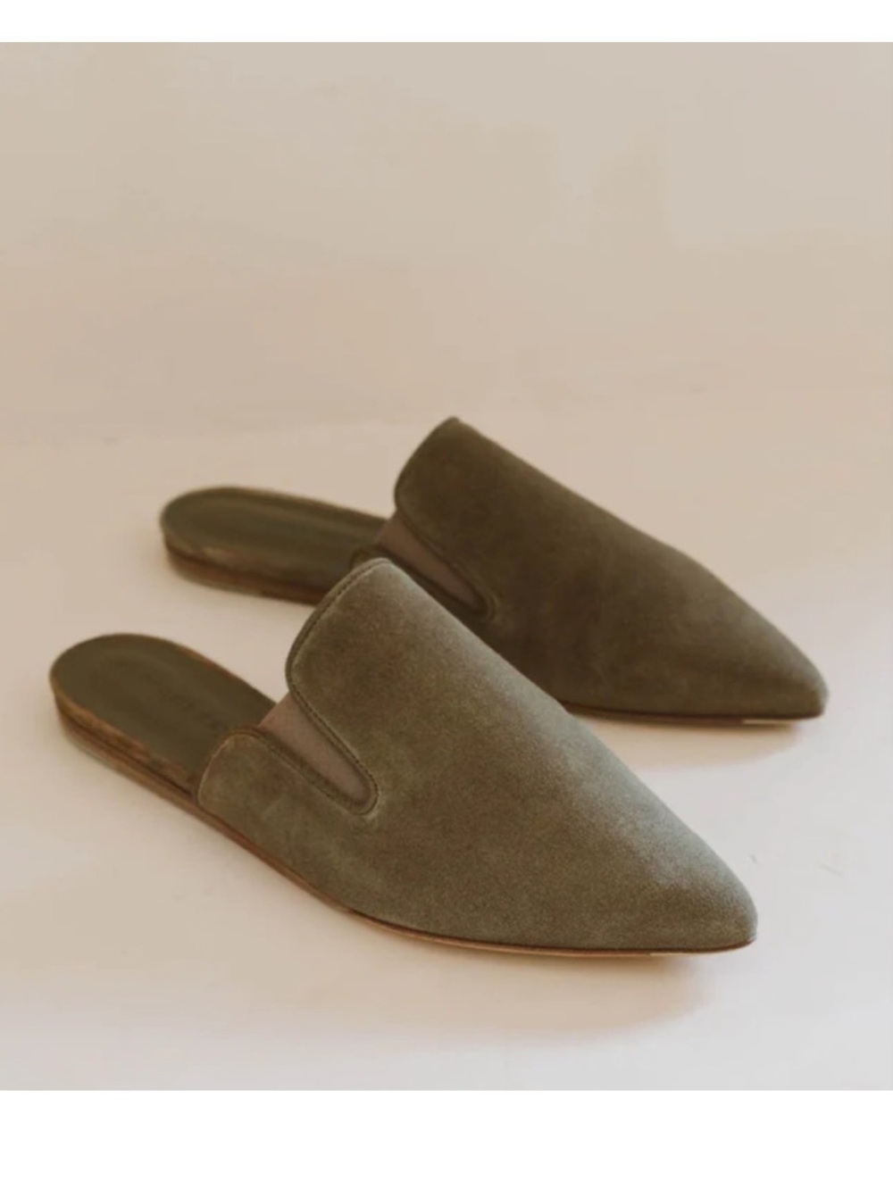 Jenni Kayne Olive Suede Mules
